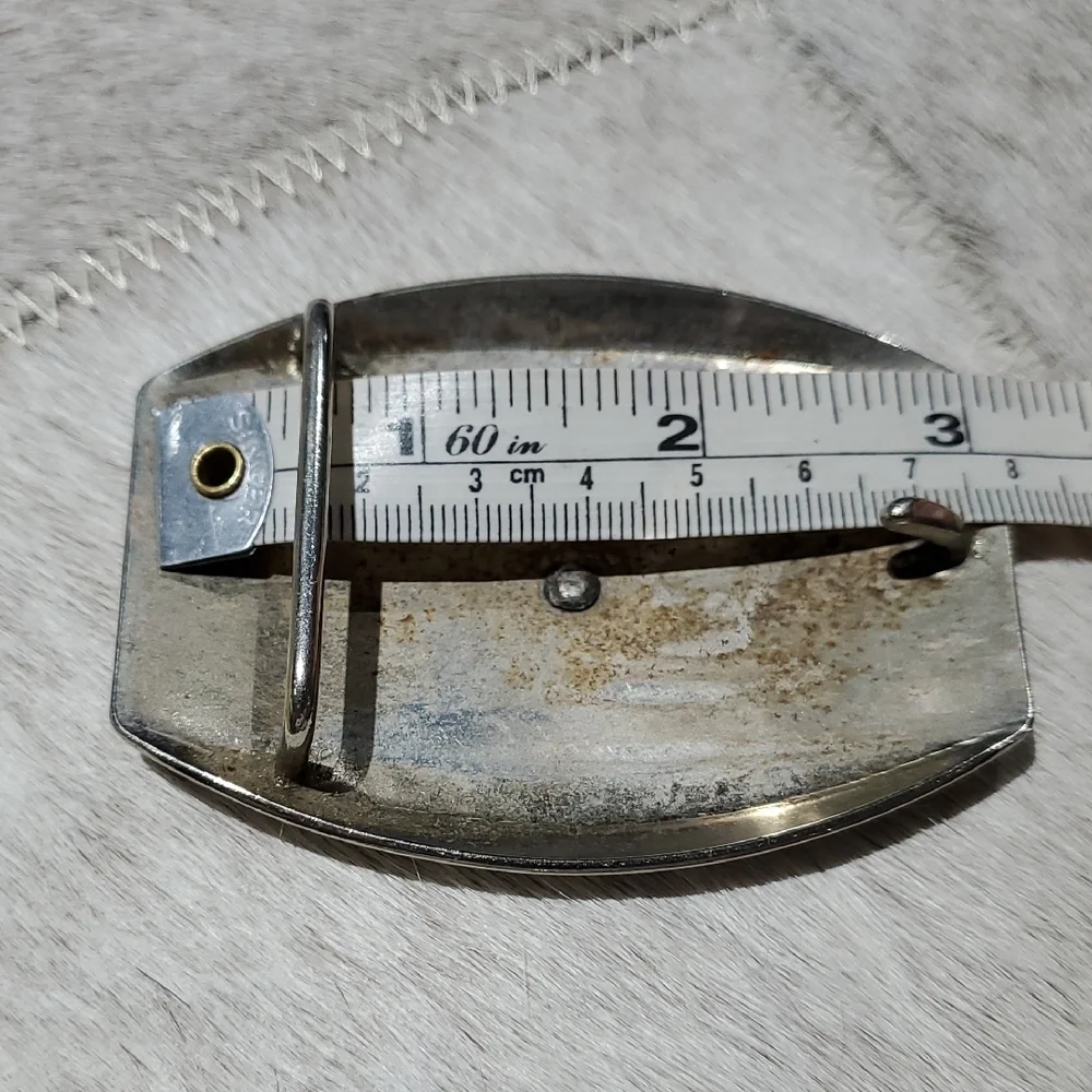 Vintage Silver Bullhead Longhorn Belt Buckle